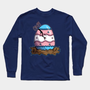 Cute Transgender Flag Hatching Easter Egg Long Sleeve T-Shirt